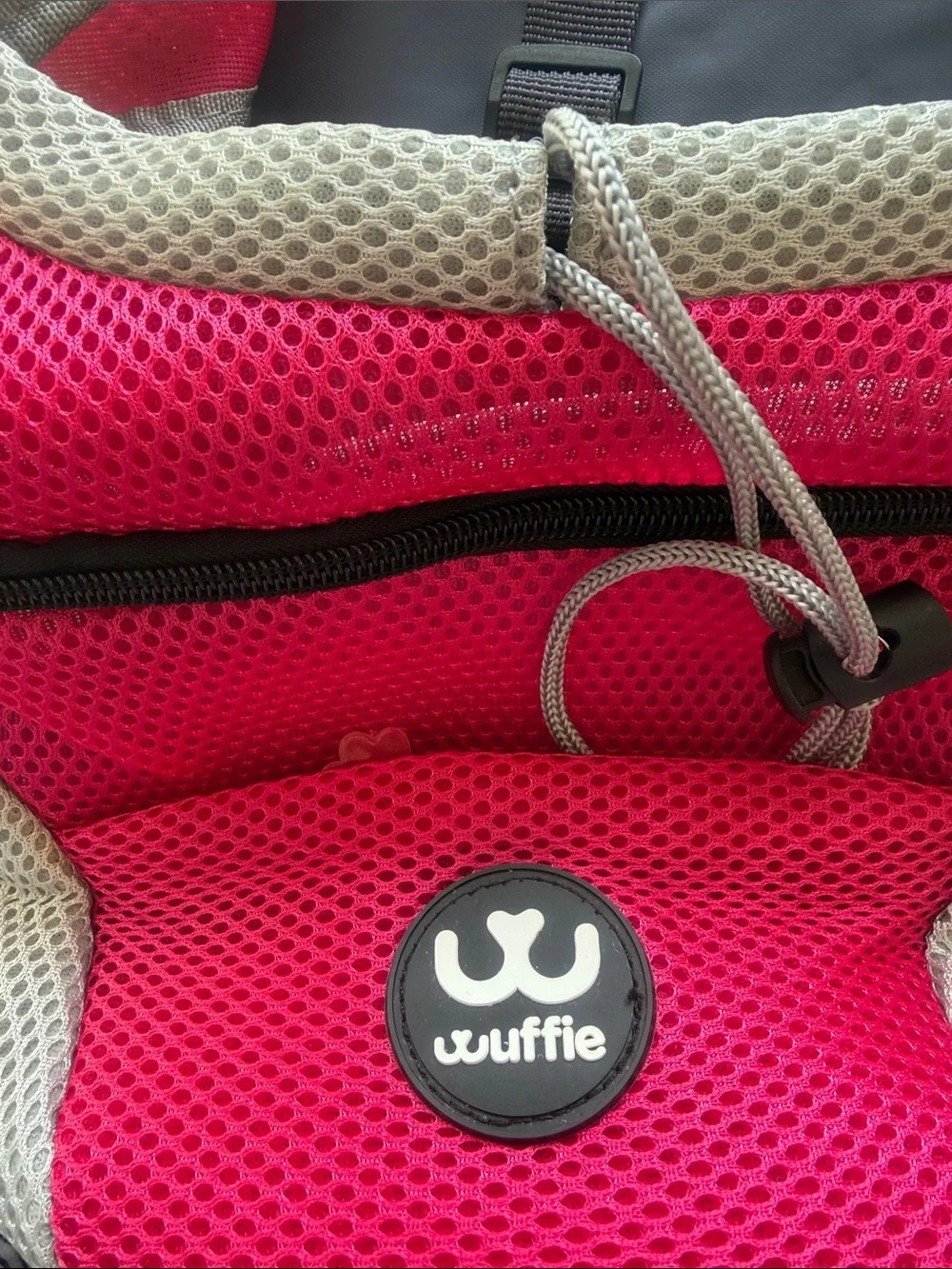 Pink and Gray Women’s Mesh Backpack - Unbranded pet carrier